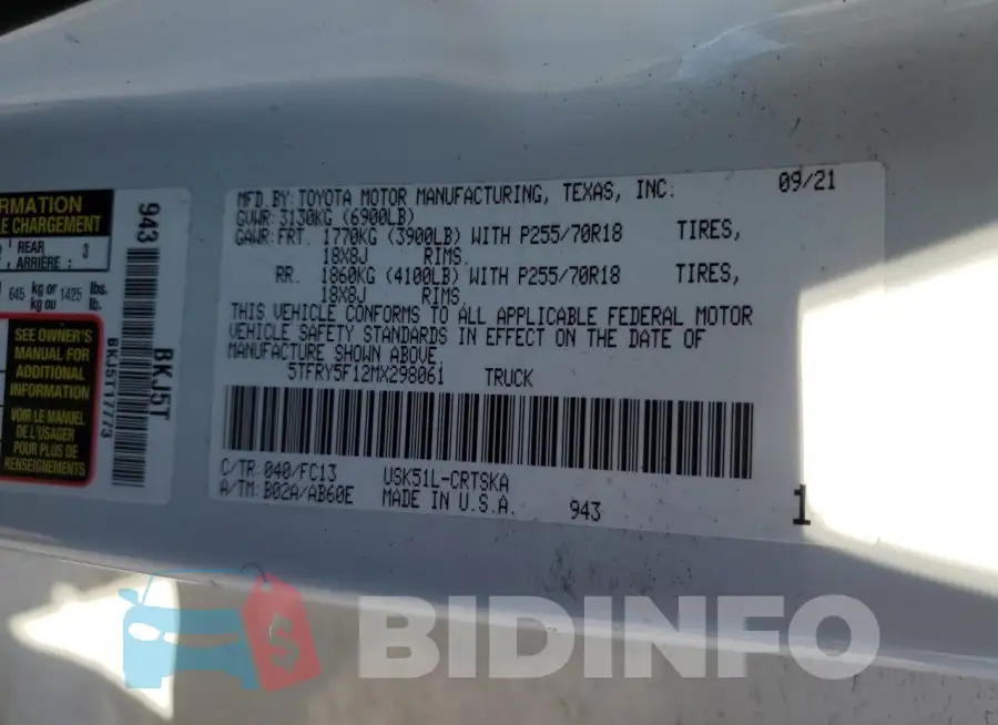 5TFRY5F12MX298061 Photo# 12