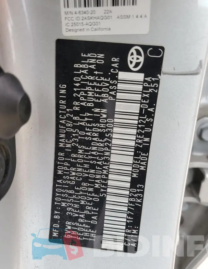 5YFEPMAE3NP275300 Photo# 12