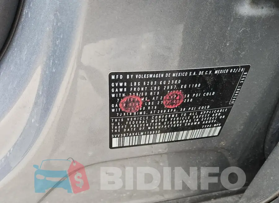 3VV3B7AX4LM119930 Photo# 13
