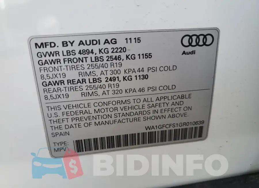 WA1GFCFS1GR010639 Photo# 12