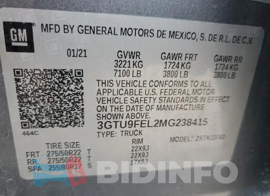 3GTU9FEL2MG238415 Photo# 12
