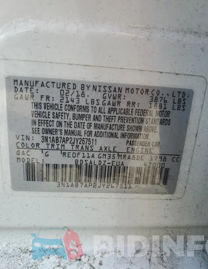 3N1AB7AP2JY267511 Photo# 12