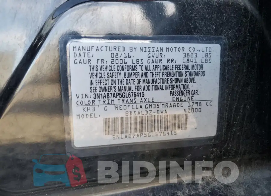 3N1AB7AP5GL676415 Photo# 12