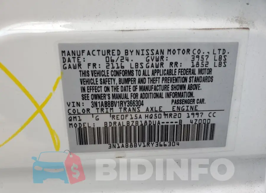 3N1AB8BV1RY366304 Photo# 12