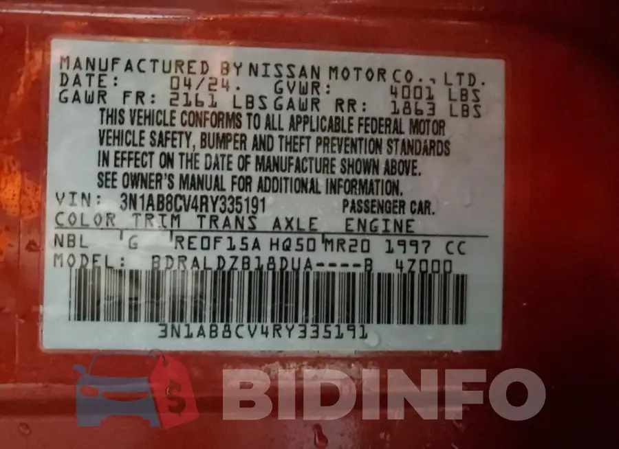 3N1AB8CV4RY335191 Photo# 13