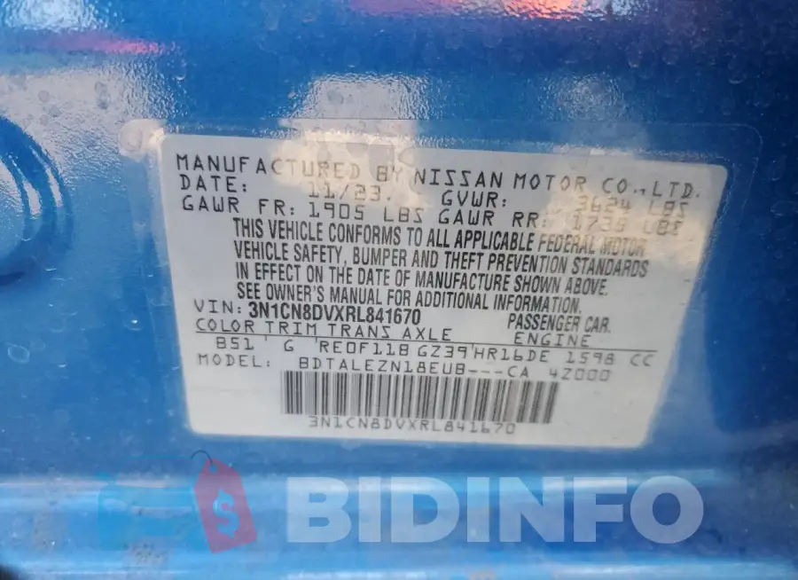 3N1CN8DVXRL841670 Photo# 12