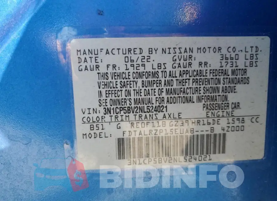 3N1CP5BV2NL524021 Photo# 12