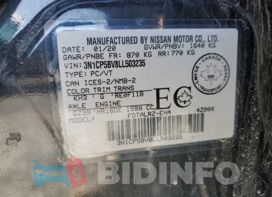 3N1CP5BV8LL503235 Photo# 14