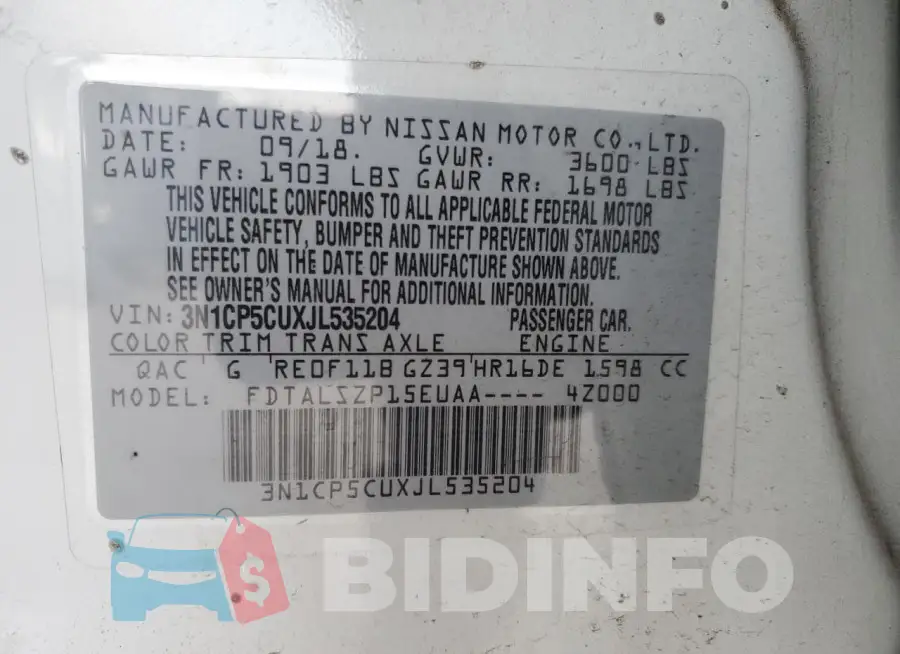 3N1CP5CUXJL535204 Photo# 14