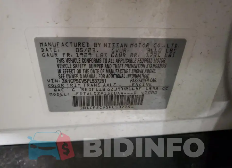 3N1CP5CV5PL537251 Photo# 13