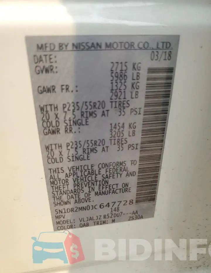 5N1DR2MN0JC647728 Photo# 14