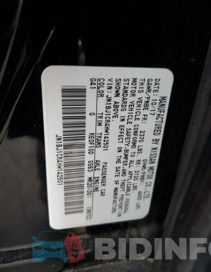 JN1BJ1CR4HW142501 Photo# 13