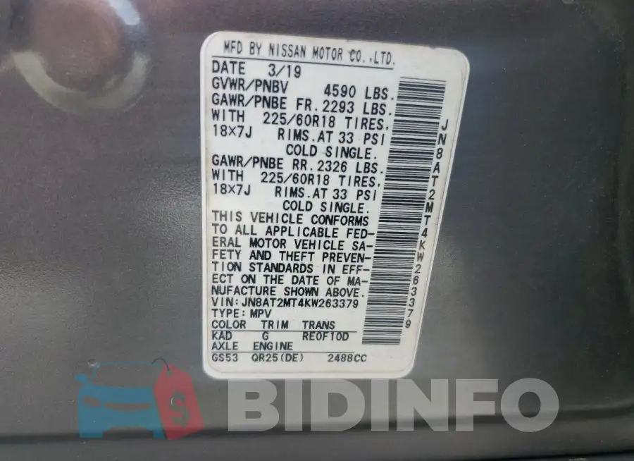 JN8AT2MT4KW263379 Photo# 13