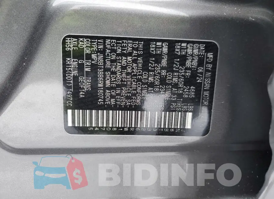 JN8BT3BB6RW180745 Photo# 14
