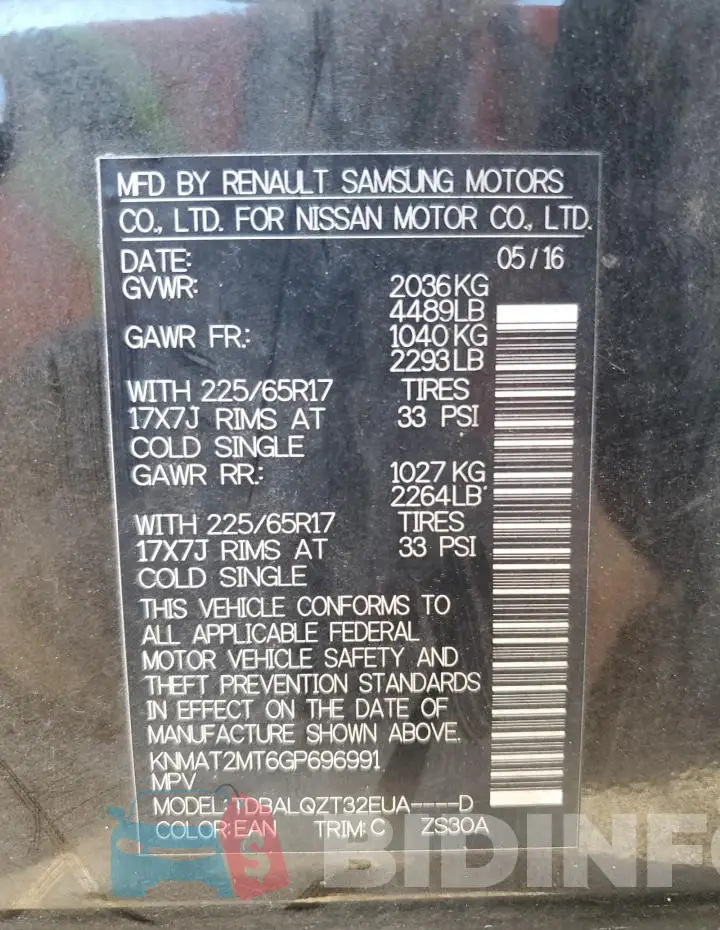 KNMAT2MT6GP696991 Photo# 13