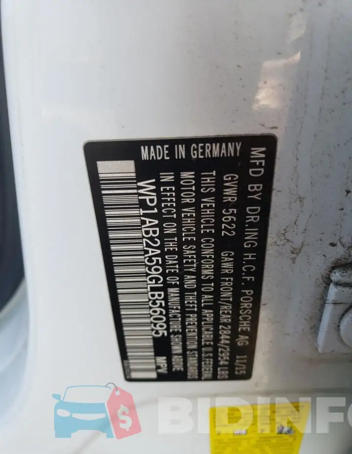 WP1AB2A59GLB56095 Photo# 13