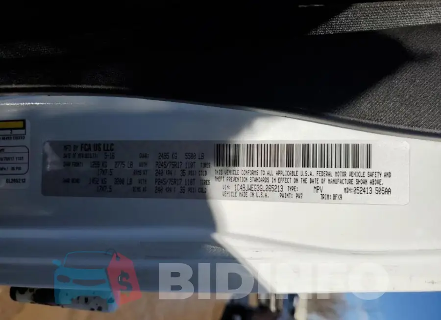 1C4BJWEG3GL265213 Photo# 14