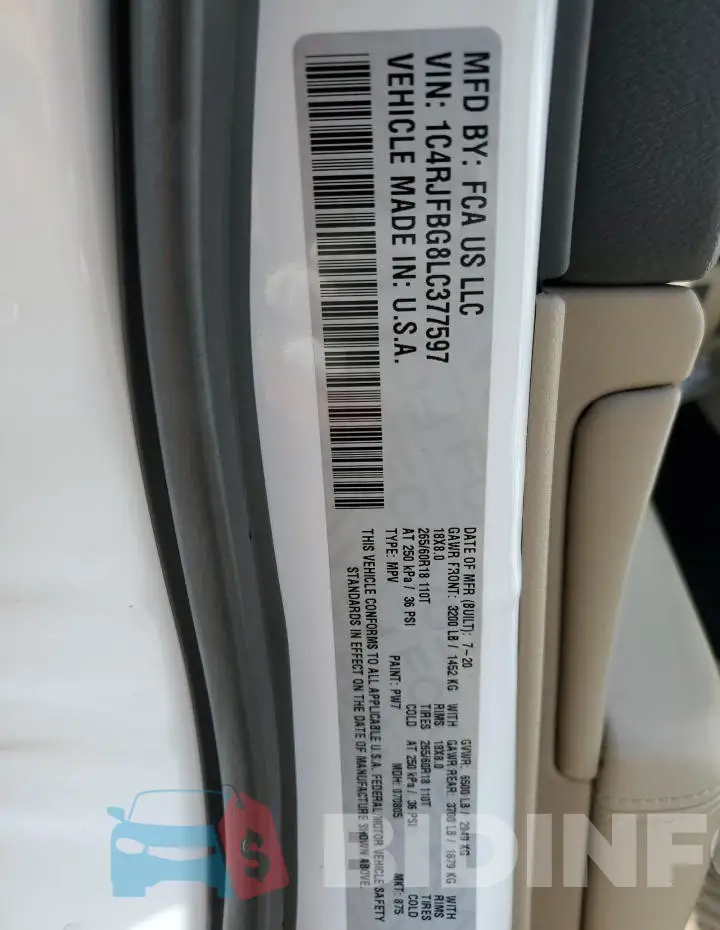1C4RJFBG8LC377597 Photo# 13