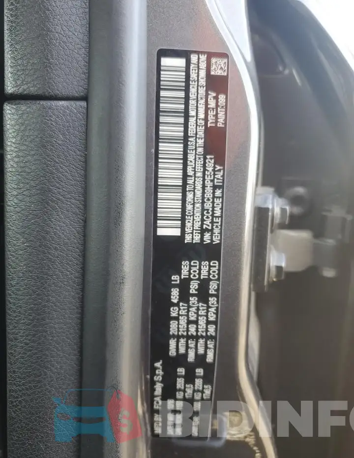 ZACCJBCB9HPE54921 Photo# 13