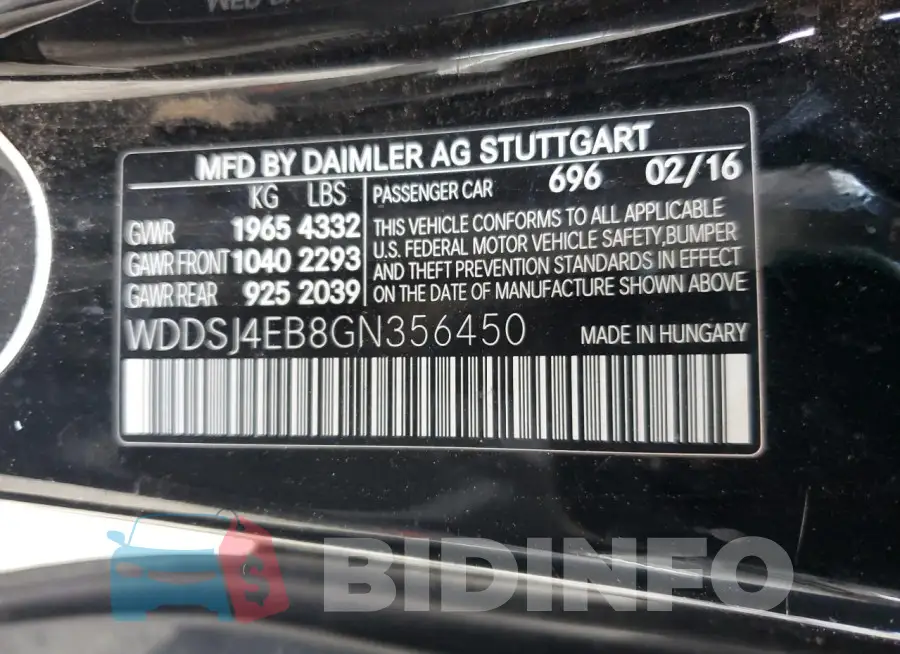 WDDSJ4EB8GN356450 Photo# 12