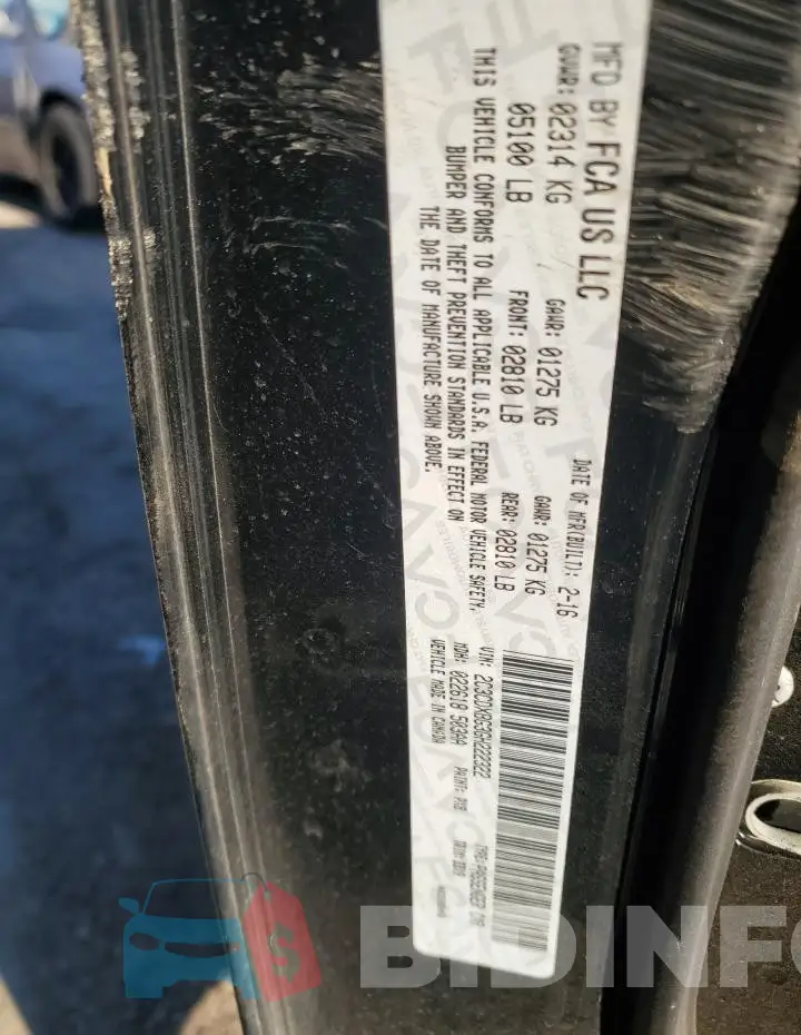 2C3CDXBG3GH222322 Photo# 12