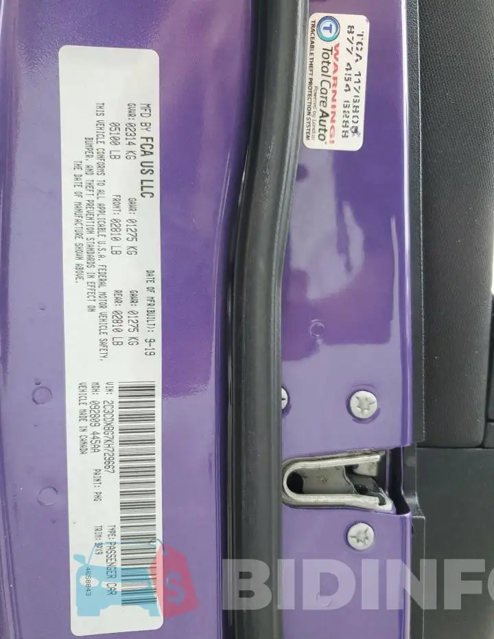 2C3CDXBG7KH729667 Photo# 13
