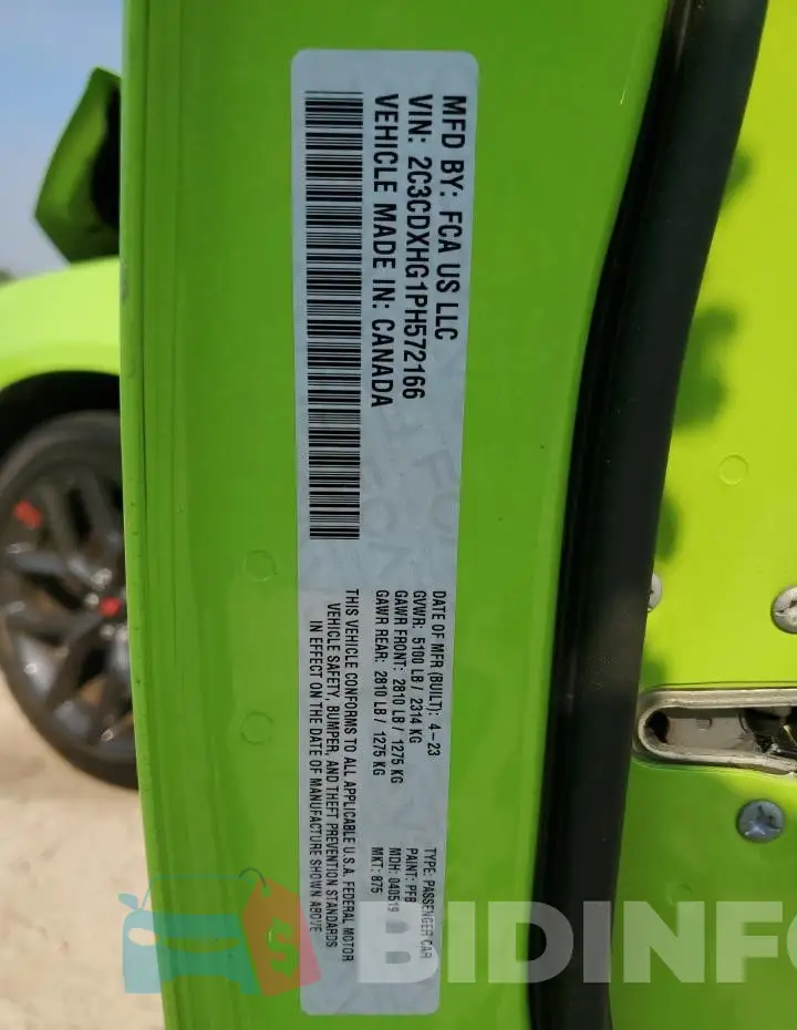 2C3CDXHG1PH572166 Photo# 12