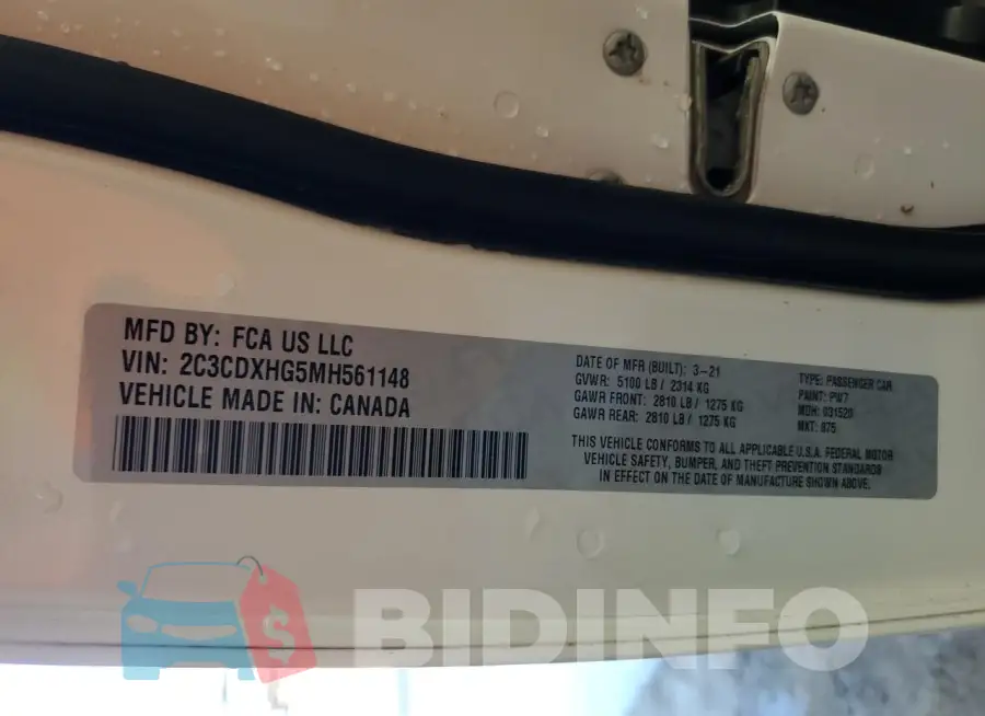 2C3CDXHG5MH561148 Photo# 13