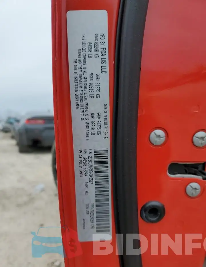 2C3CDZAGXGH349517 Photo# 13