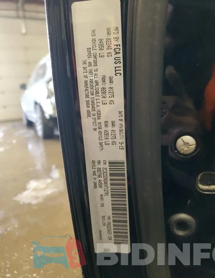 2C3CDZAGXKH712701 Photo# 13