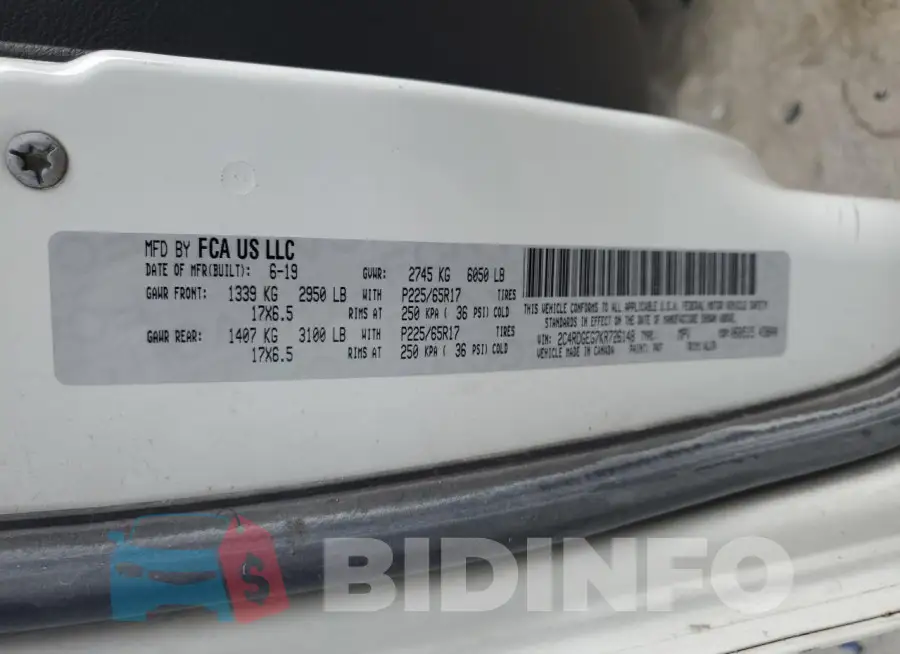 2C4RDGEG7KR726148 Photo# 13