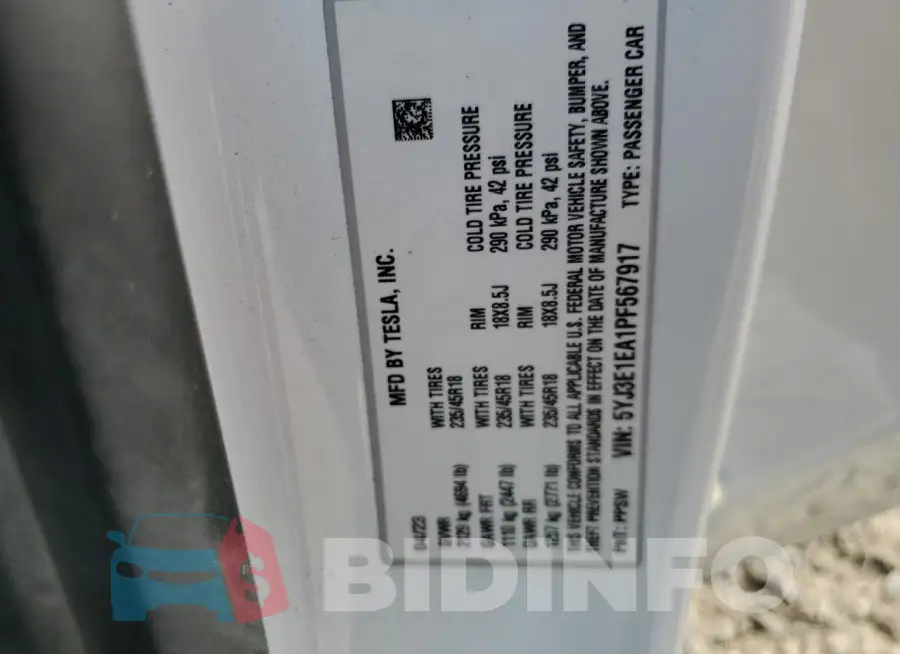 5YJ3E1EA1PF567917 Photo# 12