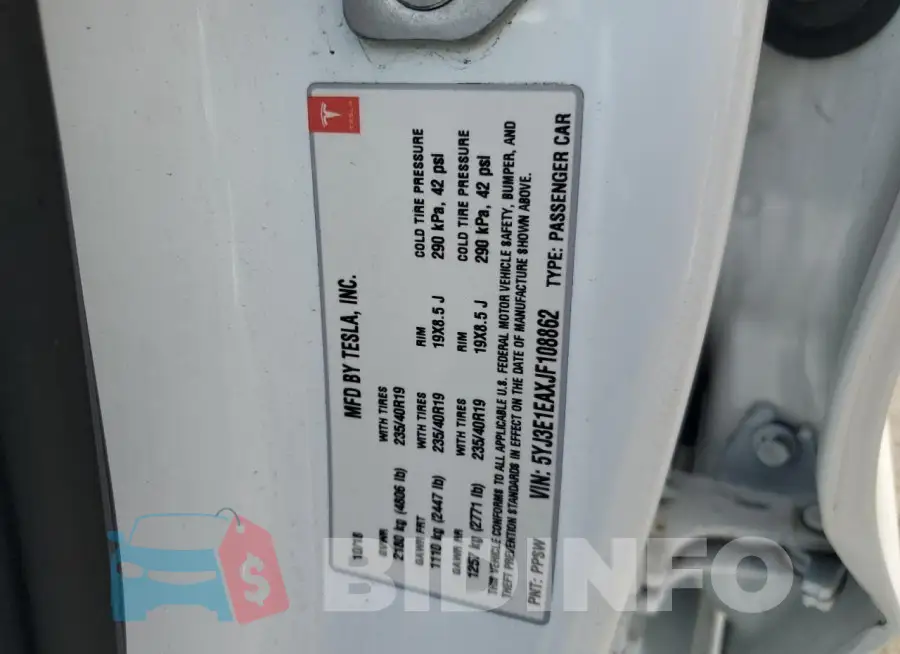 5YJ3E1EAXJF108862 Photo# 13