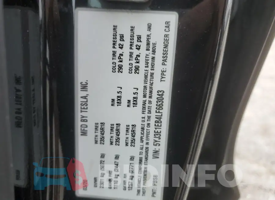 5YJ3E1EB4LF663043 Photo# 12