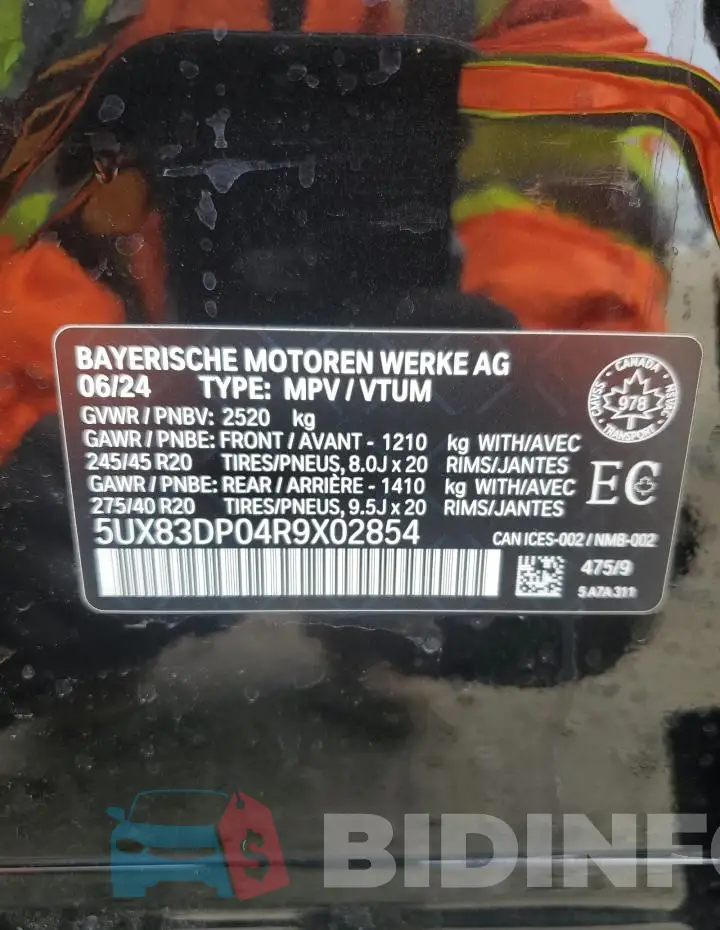 5UX83DP04R9X02854 Photo# 13