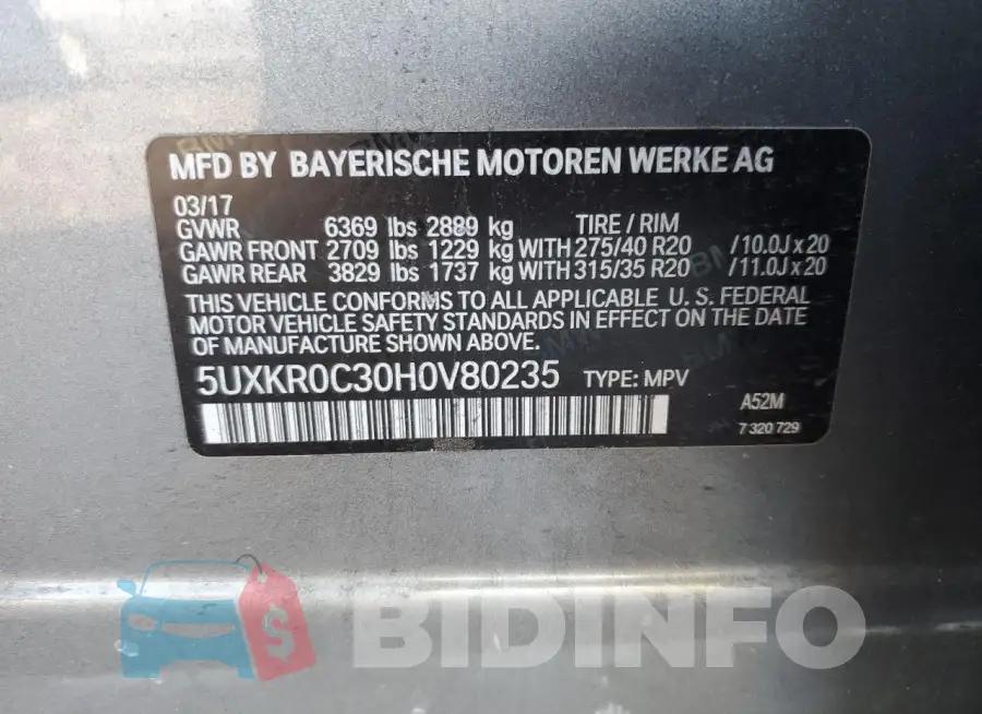 5UXKR0C30H0V80235 Photo# 13