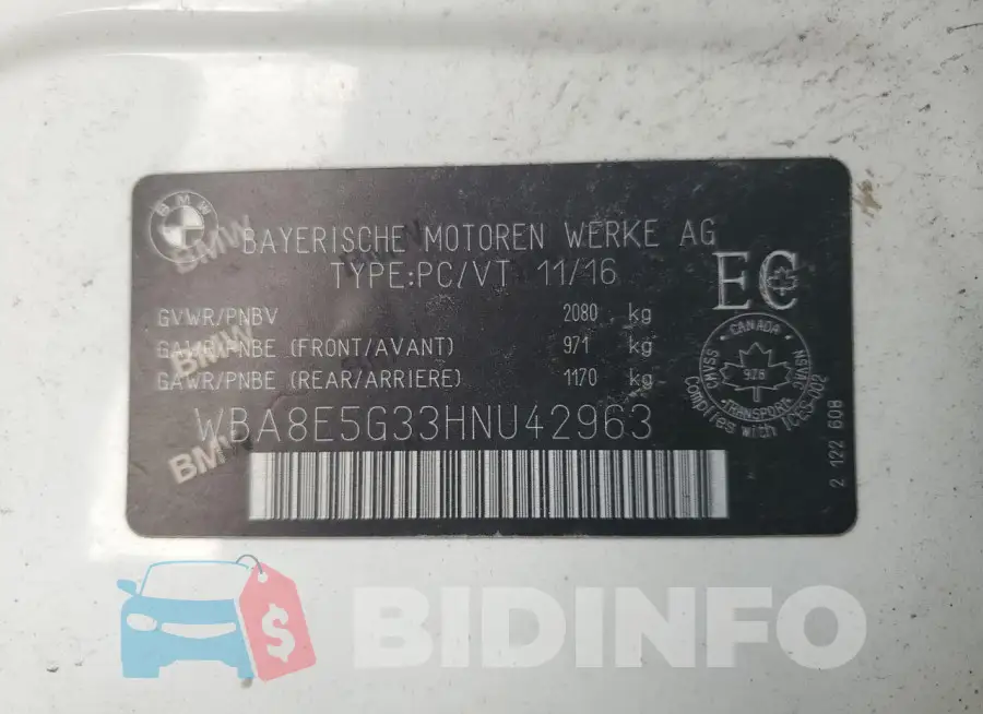 WBA8E5G33HNU42963 Photo# 12
