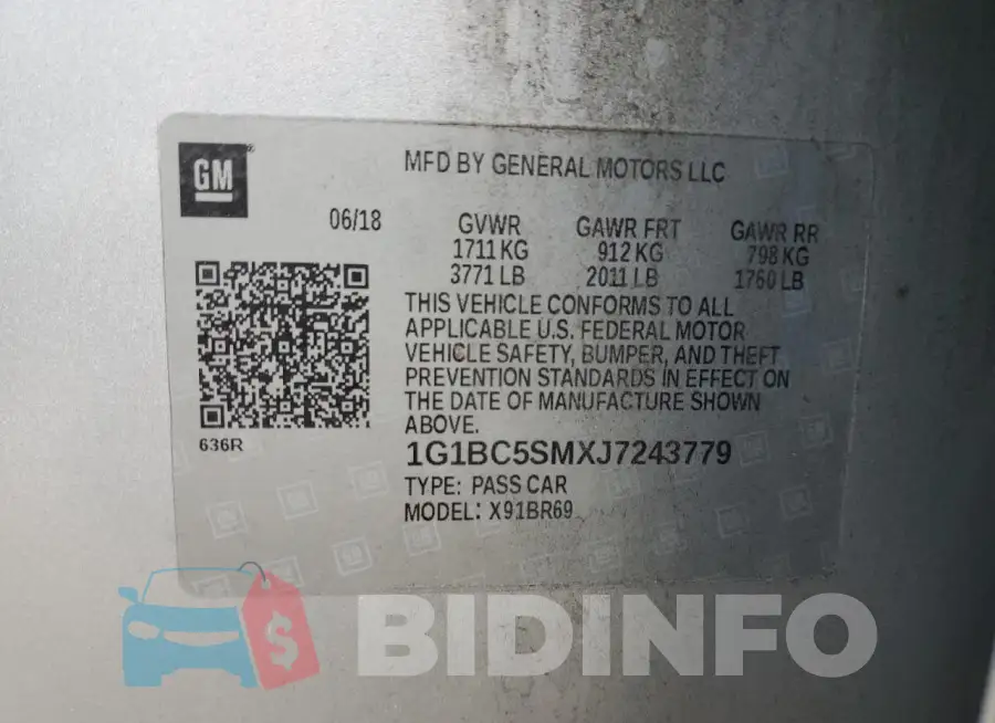 1G1BC5SMXJ7243779 Photo# 12