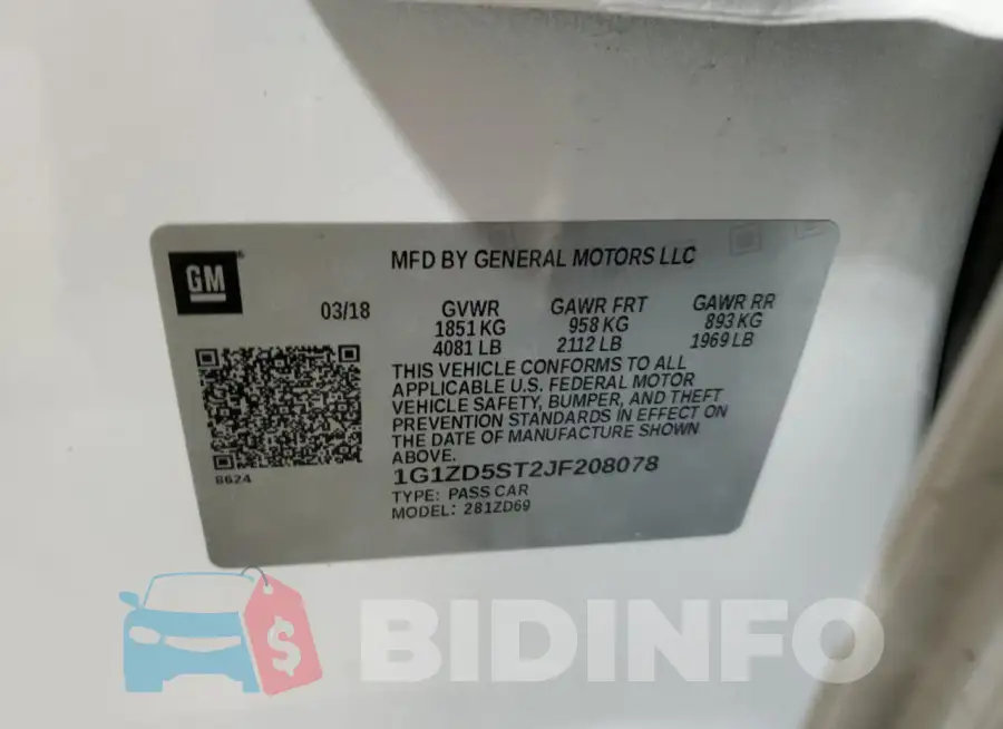 1G1ZD5ST2JF208078 Photo# 13