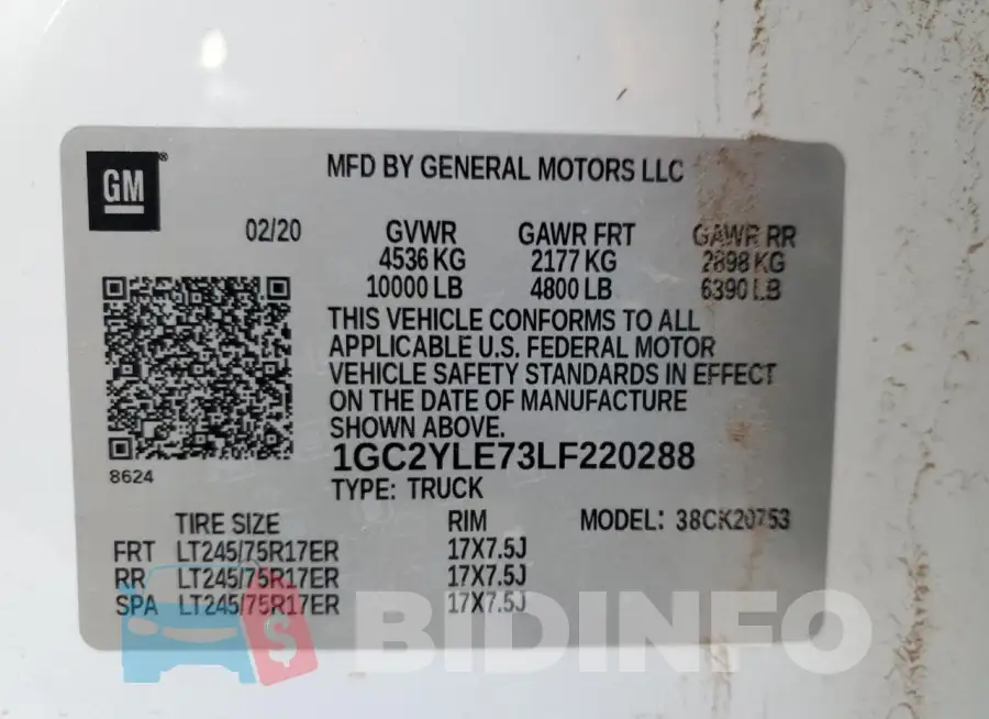 1GC2YLE73LF220288 Photo# 12
