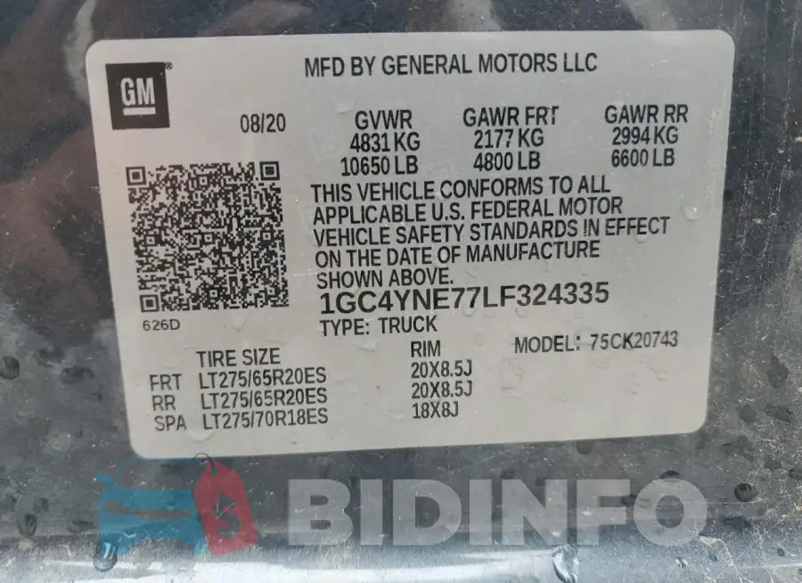 1GC4YNE77LF324335 Photo# 12