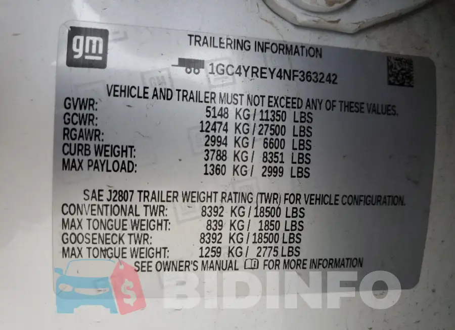 1GC4YREY4NF363242 Photo# 12