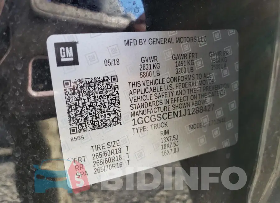 1GCGSCEN1J1288427 Photo# 12