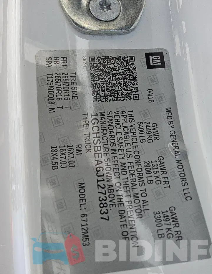 1GCHSBEA6J1273837 Photo# 12