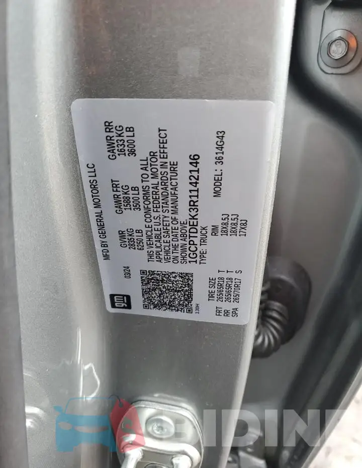 1GCPTDEK3R1142146 Photo# 12