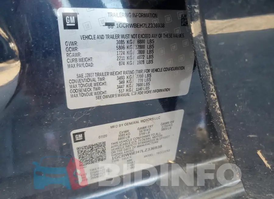 1GCRWBEH7LZ336938 Photo# 12