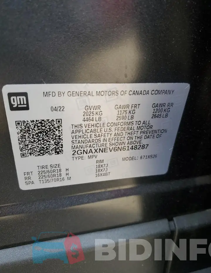 2GNAXNEV6N6148287 Photo# 13