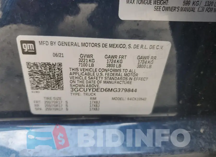 3GCUYDED6MG379844 Photo# 12
