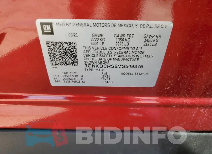 3GNKBCRS6MS549376 Photo# 13