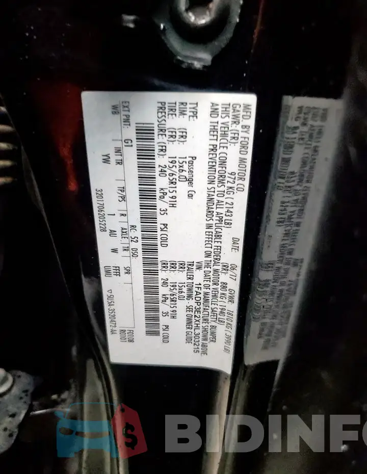 1FADP3E2XHL303215 Photo# 12
